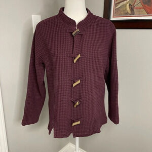 Cabela's | Waffle Knit Lightweight Jacket Purple Plum Toggle Tortoise Size XL